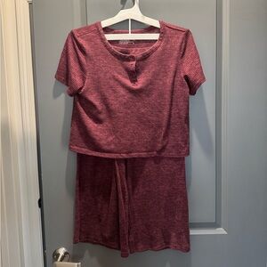 Jockey Maroon Knit Lounge Set - M bottom, L top
